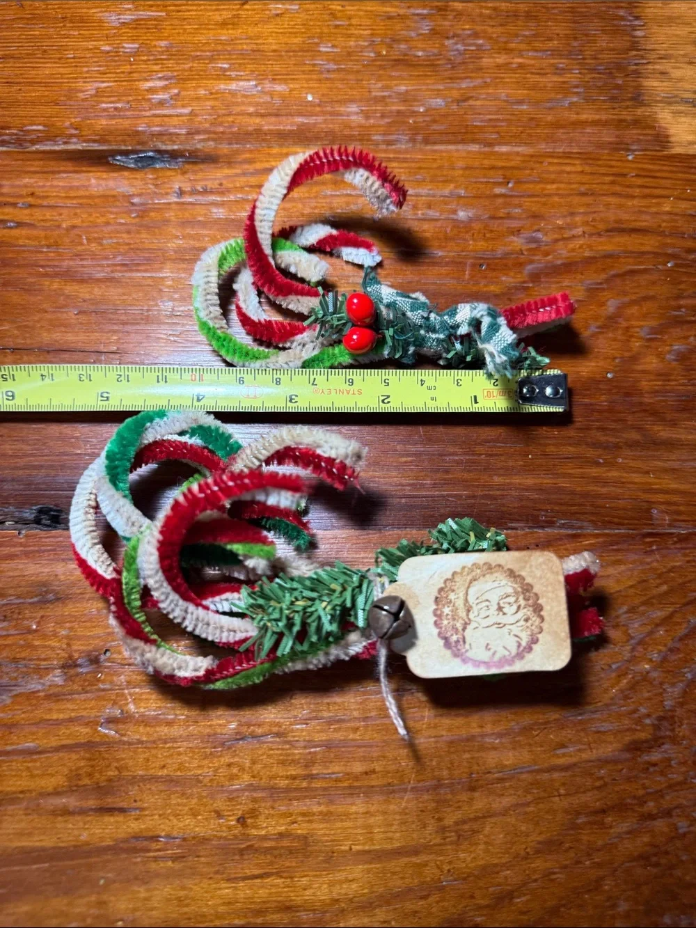 🎄 2 Holiday Chenille Pipe Cleaner Candy Cane Bundle in Red, Green & White